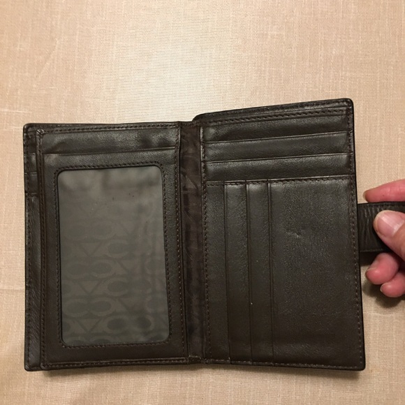 CARVEN Leather BROWN Wallet with button - Picture 3 of 8